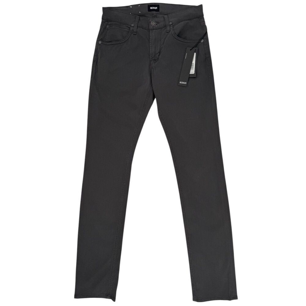 NEW Hudson Men's Blake Slim Straight Twill Pant Metal Gray 28x33